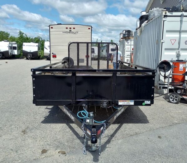 2024 PJ Trailers 7x14 7K Powder Coated Open Utility w/Rear Ramp Gate, Solid Metal Side Walls - Image 3