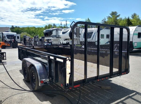 2024 PJ Trailers 7x14 7K Powder Coated Open Utility w/Rear Ramp Gate, Solid Metal Side Walls - Image 4