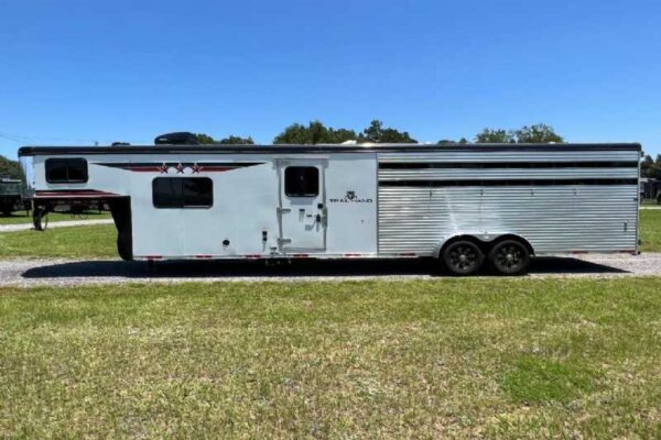 2024 Bison Trail Hand 708160 Stock Trailer with 8' Short Wall - Image 3