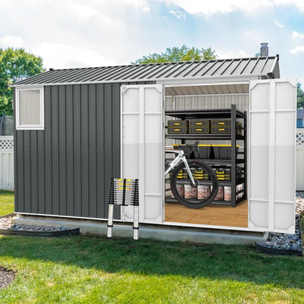 Metal Storage Shed with Double Hinged Doors