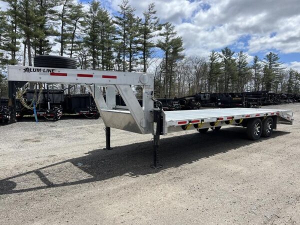 2024 Alum Line Trailers 8.5x24 13K Aluminum Gooseneck w/Flip-Over Ramps