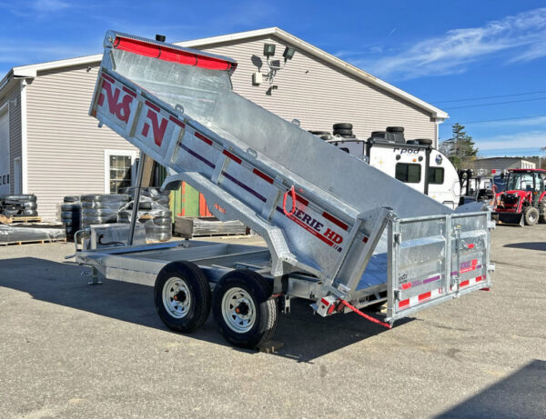 2024 N&N Trailers 7×14 14K Galvanized Hydraulic Dump w/Ramps, 2-Way Spreader Gate, Tarp Kit