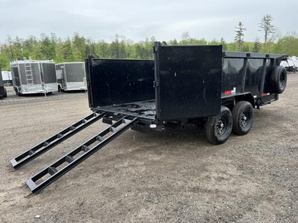 2024 RawMaxx Trailers 7X16 14K Powder Coated Dump w/ Tarp Kit - Image 10