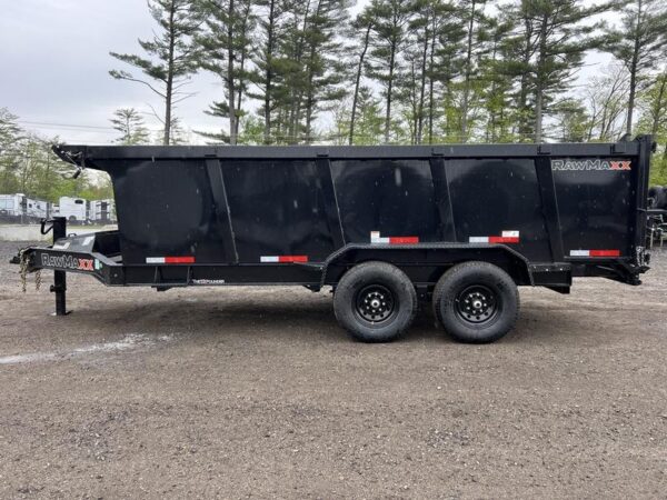 2024 RawMaxx Trailers 7X16 14K Powder Coated Dump w/ Tarp Kit