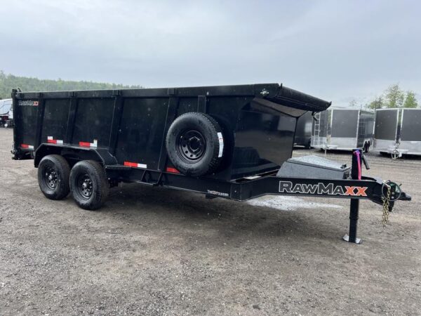 2024 RawMaxx Trailers 7X16 14K Powder Coated Dump w/ Tarp Kit - Image 7