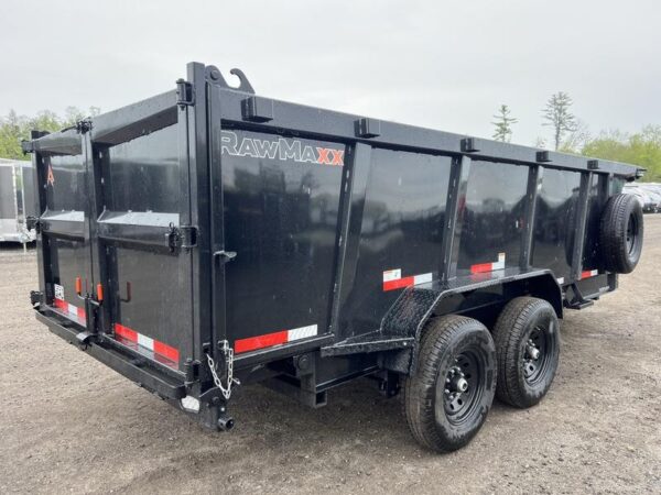 2024 RawMaxx Trailers 7X16 14K Powder Coated Dump w/ Tarp Kit - Image 5