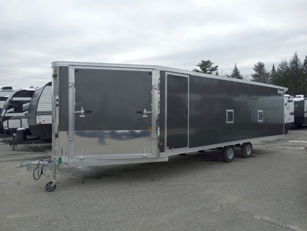 2024 Mission Trailers 101×24 Aluminum 4/5-Place Drive In/Out Deckover w/Galvanized Pkg, Canopy