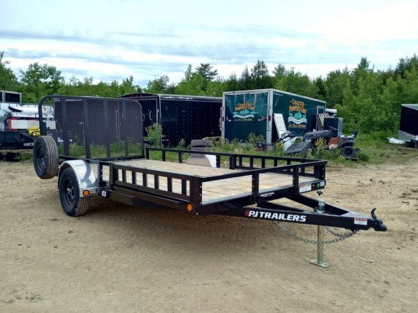 2024 PJ Trailers 7x14 Powder Coated Open Utility w/Rear Ramp Gate, ATV Side Loading Ramps - Image 7