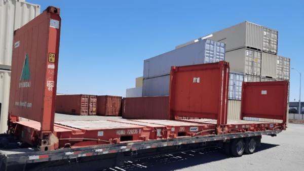 Used 20ft Flat Rack Shipping Container